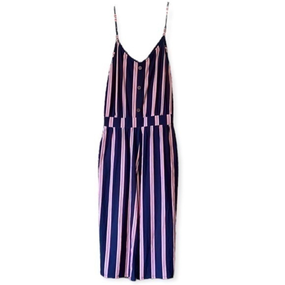 Bobbi Brooks Jumpsuit wide loose legs, stripes, red/blue/white, XL